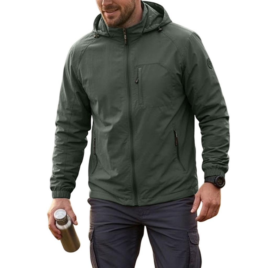 Men's Lightweight Breathable Windbreaker Jacket for Outdoor Hiking Casual Spring and Fall