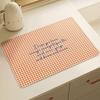 Fresh Green Yellow Plaid Placemat Heart Print Waterproof Non Slip Heat Resistant Dining Table Decor Desk Pad Kitchen Mat