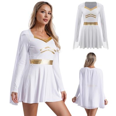 Halloween Cosplay Costume Greek Roman Costume Ancient Toga Queen Fancy Dress Chiffon Cape Dress for Roman Dress Up Movie Roles