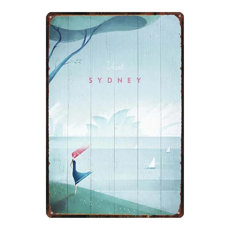 Vintage Paris Champagne Metal Tin Sign Wine Travel Souvenir Wall Art for Bar Restaurant Home Decor xCM