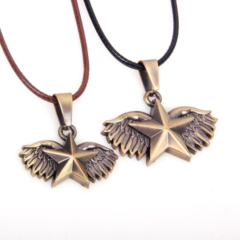 JMXD-Vintage Lucky Star, Versatile Pentagram Wings Pendant, Valentine's Day Gift, Necklace