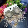 Elegant Bridal Jewelry Flower Earrings Women's Accessories Sparkling Exaggerated Ear Studs Beaded Peal Earrings Party