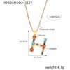 Colorful Zircon Alphabet Pendant Necklace - Hip-Hop Style