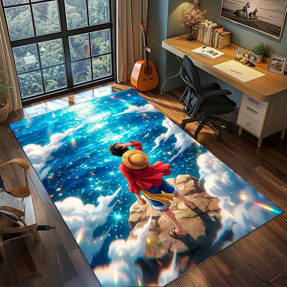 Luffy Gamer Room Functional Floor Mat, Non Slip Washable Large Area Rug Carpet Bedroom Decor.-TING