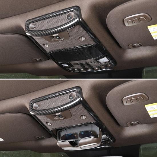 Front Reading Light Lamp Panel Trim Cover For Ford F-150 2015- Carbon Fiber