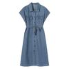 TonLion Women's Denim Button-Down Dress