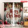 2pcs 2D Flat Printing Christmas Drapes Merry Christmas Fabric Without Electricity Party Decorations Perfect for Aesthetic Room