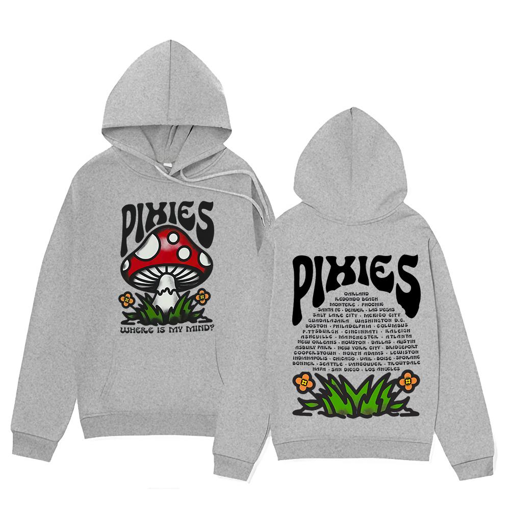 Vintage Hoodie Pixies Mind Shroom Sweatshirt Unisex Versatile Clothing Y2K High Street Pullovers Hooded Where Is My Mind