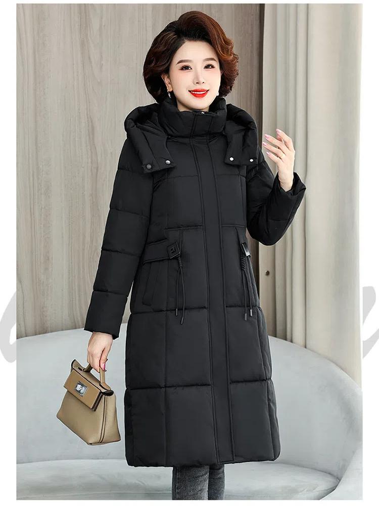 Podzimní a zimní dámské bundy pro ženy středního a staršího věku, dámské bundy slim střihu střední délky, zateplené, větruodolné