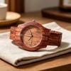 Wood Grain Quartz Watch Stylish Round Dial Watch Arabic Numerals Elegant Wristwatch for Men Women Daily Wear Office Parties Dating