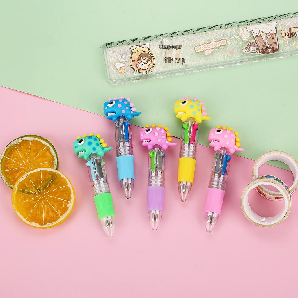 Korean Cute Animal Head 4-Color Click Ballpoint Pen