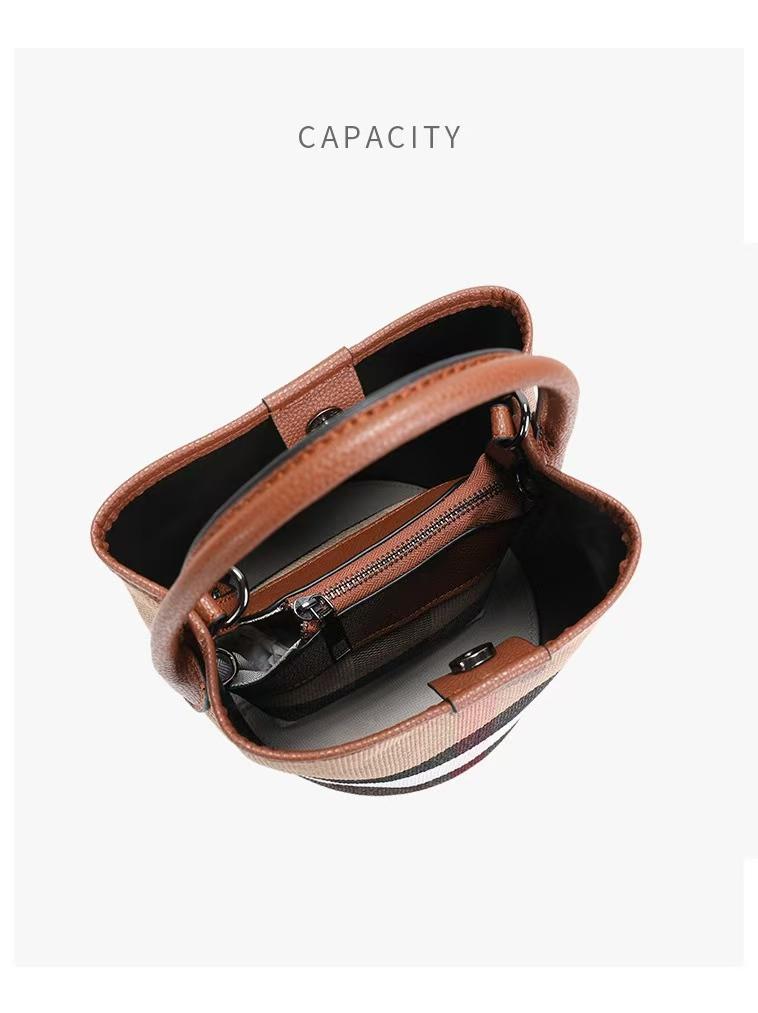 New Faionable Plaid Leather Buet Bag Women's Crossbody oulder Handbag Mother Daughter Matching Bags luxury bags designers