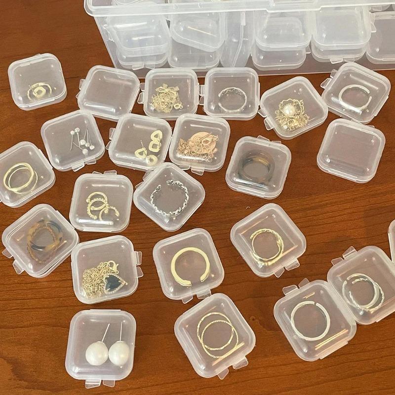 1~10PCS Small Boxes Clear Plastic Jewelry Storage Case Container Packaging Box Earrings Rings Beads Earplug Protection Box