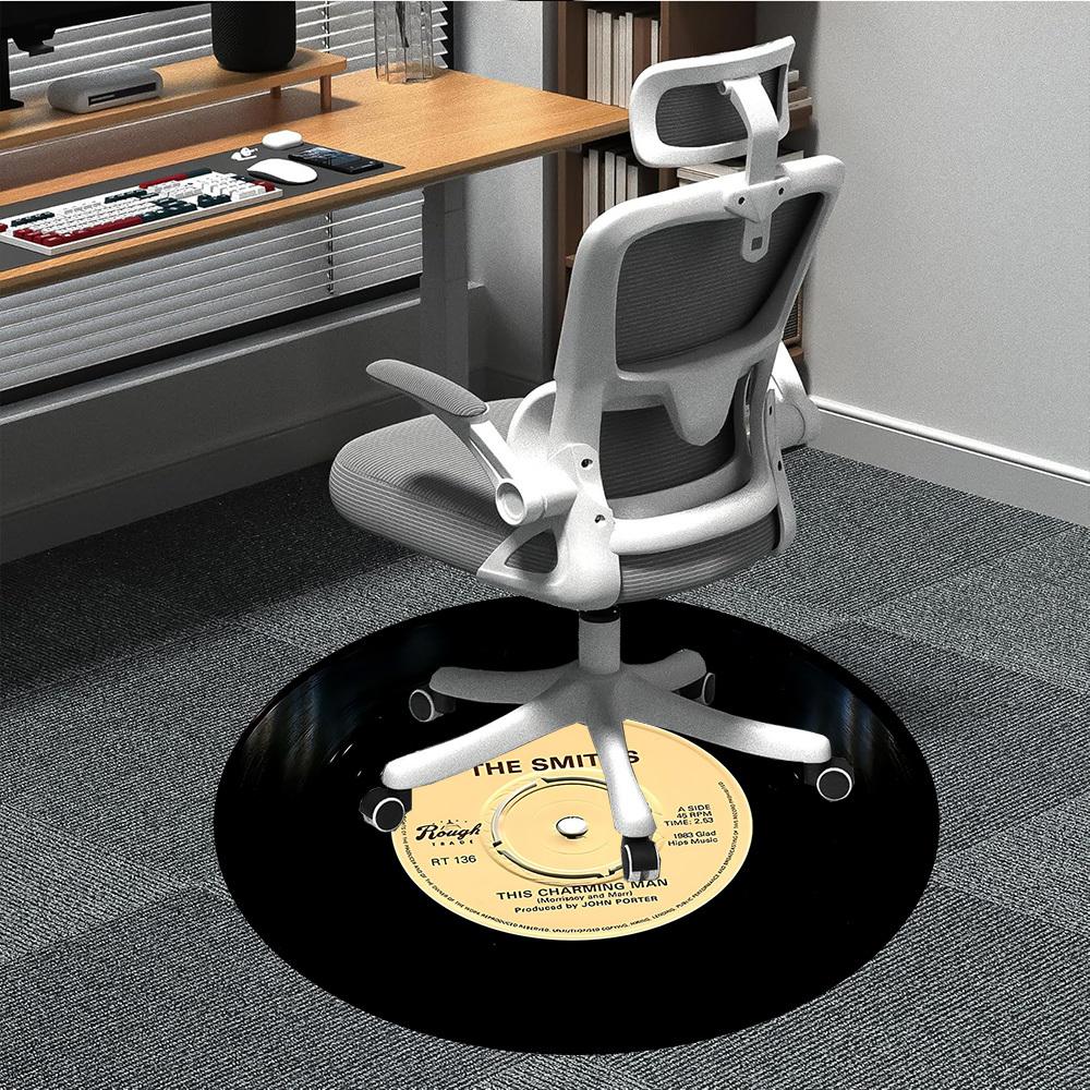 

1pc The Smiths Vinyl Office Round Area Rug, Mat Suitable For Office, Under Office Chairs Bedroom Living Room Home Decor, Room Deco 80cm