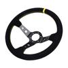 Volant de voiture 350 mm 14 pouces Cuir Daim Volant de jeu de course Drift Universel