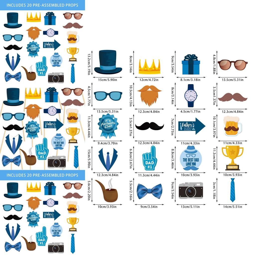 Fathers Day Photo Prop Party Decor With Paper Materials For Themed Celebrations