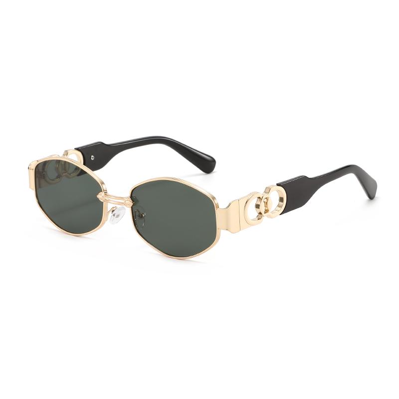 Retro Metal Oval Glasses for Men and Women Fashion High-end Trend Sun Protection Sunshade Outdoor Sunscreen  Eyewear