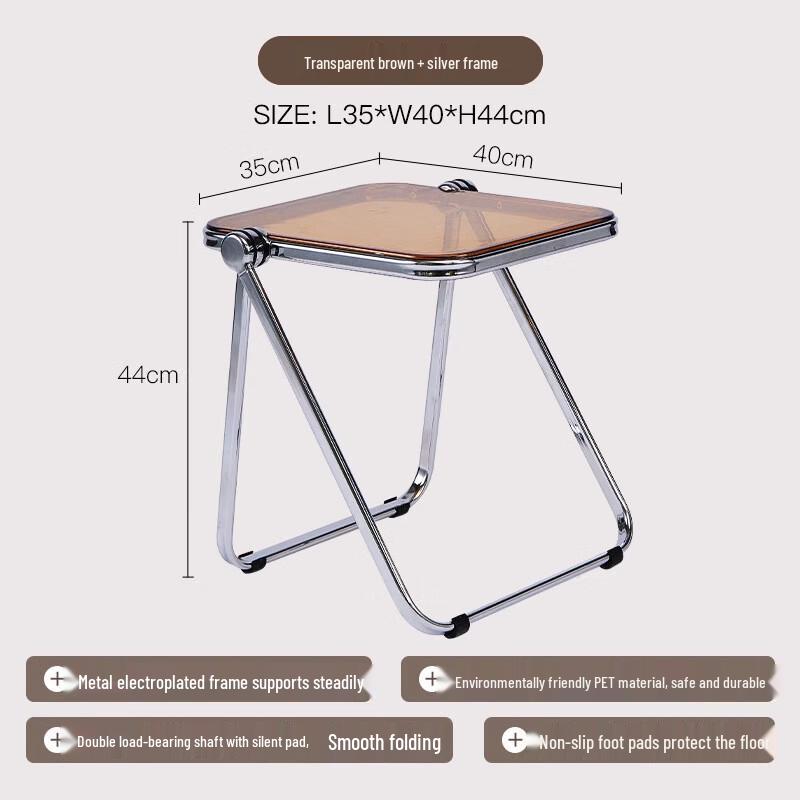 Dunzhu Foldable Transparent Acrylic Coffee Table