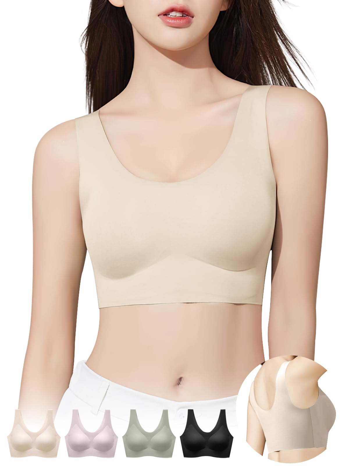 

Бесшовный ночной бюстгальтер для груди, натуральный цвет кожи, беспроводной, красивый, не идеальный для дня или идеальный для выходов в свет и дома [veimia] [Красивый]