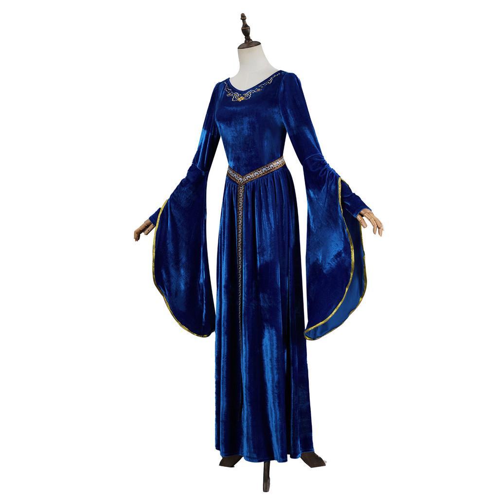 Retro Court Ball Trumpet Sleeve Dress Role Playing Queen Halloween Costume For Adults And Teens