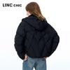 Jinyujie Women's Short Hooded 90% Duck Down Puffer Jacket