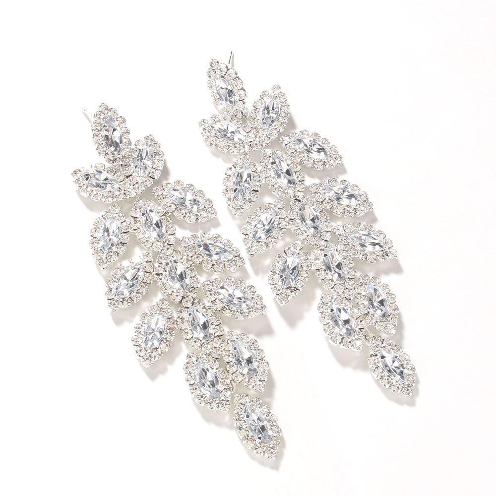 Exquisite Long Tassel Earring Shining Hanging Earrings Bridal Rhinestone Earrings  Women