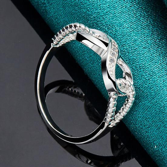 Infinity Knot Promise Ring for Her Cubic Zirconia Engagement Ring Sparkling Wedding Band for Women Anniversary Jewelry Gift