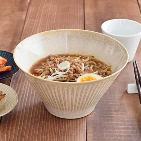 Tableware East Japanese Tableware Trapezoid Carved Tokusa Rice Tableware Multi-Bowl (M) Design, Bowl, Café (Coral)