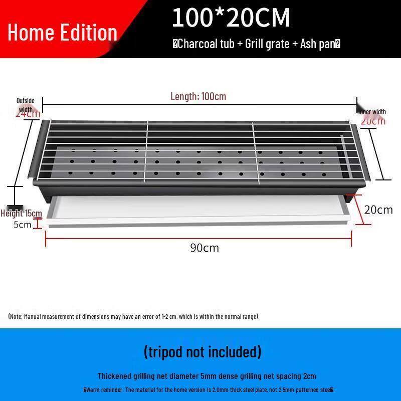 Jun Ding Ying Large Charcoal BBQ Grill with Ash Pan