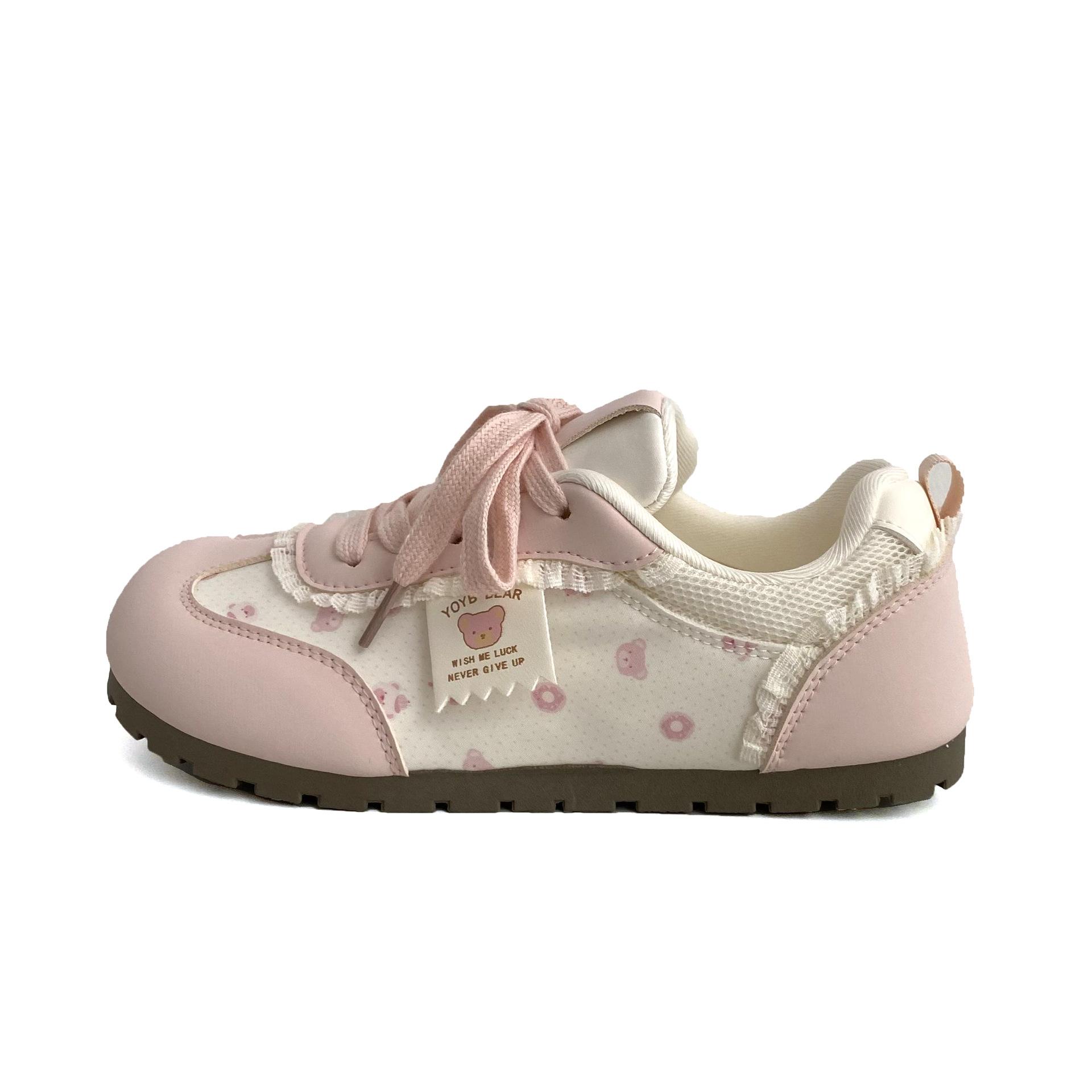 

Fashion Women Casual Sports Shoes Flats 2025 Autumn New Comfortable Non-slip Outdoor Vulcanized Shoes Lace Up Fashion Running Shoes 40 розовый