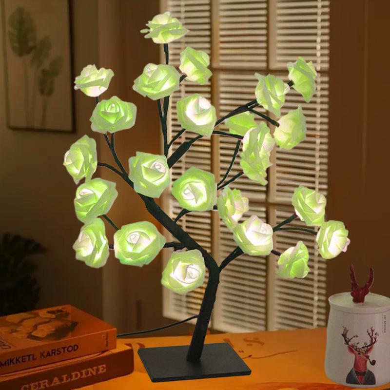 USB Remote Control LED Rose Tree Night Light for Bedroom - Perfect As a Birthday Gift.