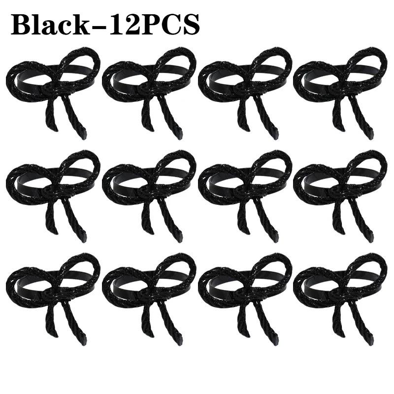 Bow Tie Napkin Rings Metal Table Decor Simple Elegant Design for Christmas Wedding Valentine's Day Party Dining Table Decor
