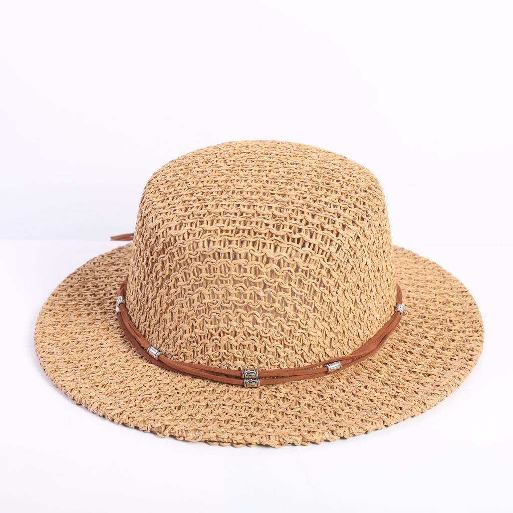 Popular Fashion Hollow Woven Dome Straw Hat, Men's and Women's Fashion Summer Sunscreen Shade Straw Hat