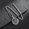 Hip Hop Pentagram Solomon Kabbalah Amulet Hollow Pendant Necklace for Men and Women