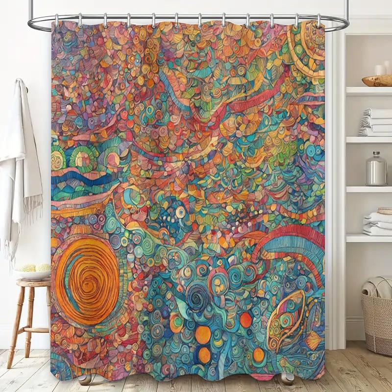 Colorful Mandala Shower Curtain Bathroom Decor for Home Decoration Waterproof Fabric with Grommets Top Multi Colors Artistic Pri