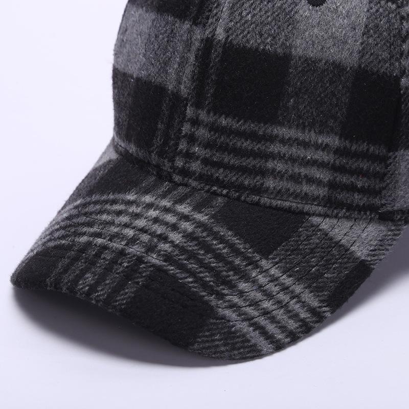 Cotton Breathable Baseball Cap for Men and Women Black and White Checkered Duck Tongue Hat Student Sun Hat