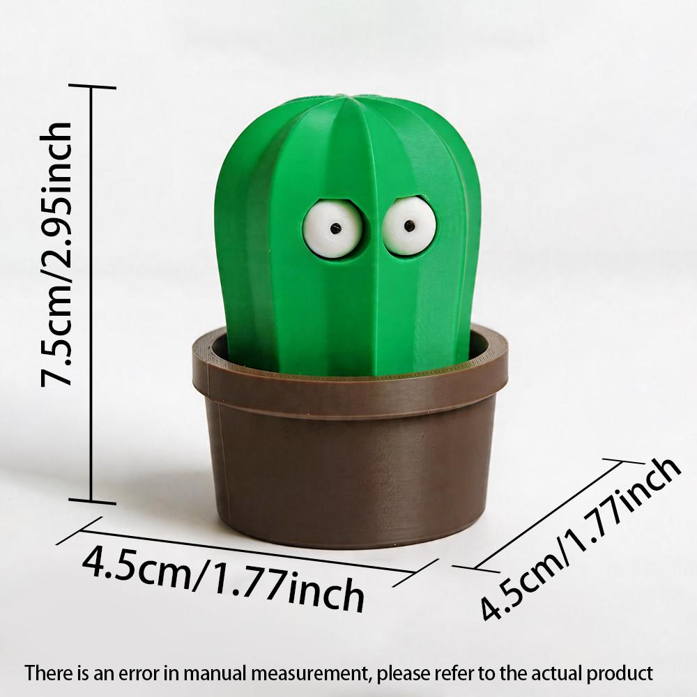 3D Printed Pop-Out Eye Cactus Fidget Toy, Funny Press Activated Moving Eye Plant, Stress Relief Desk Decor