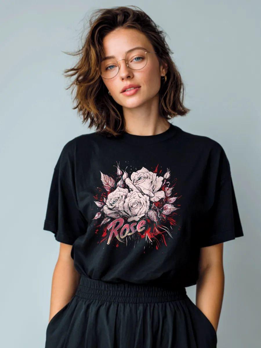 Oversized T‑shirt with flowers 2XL