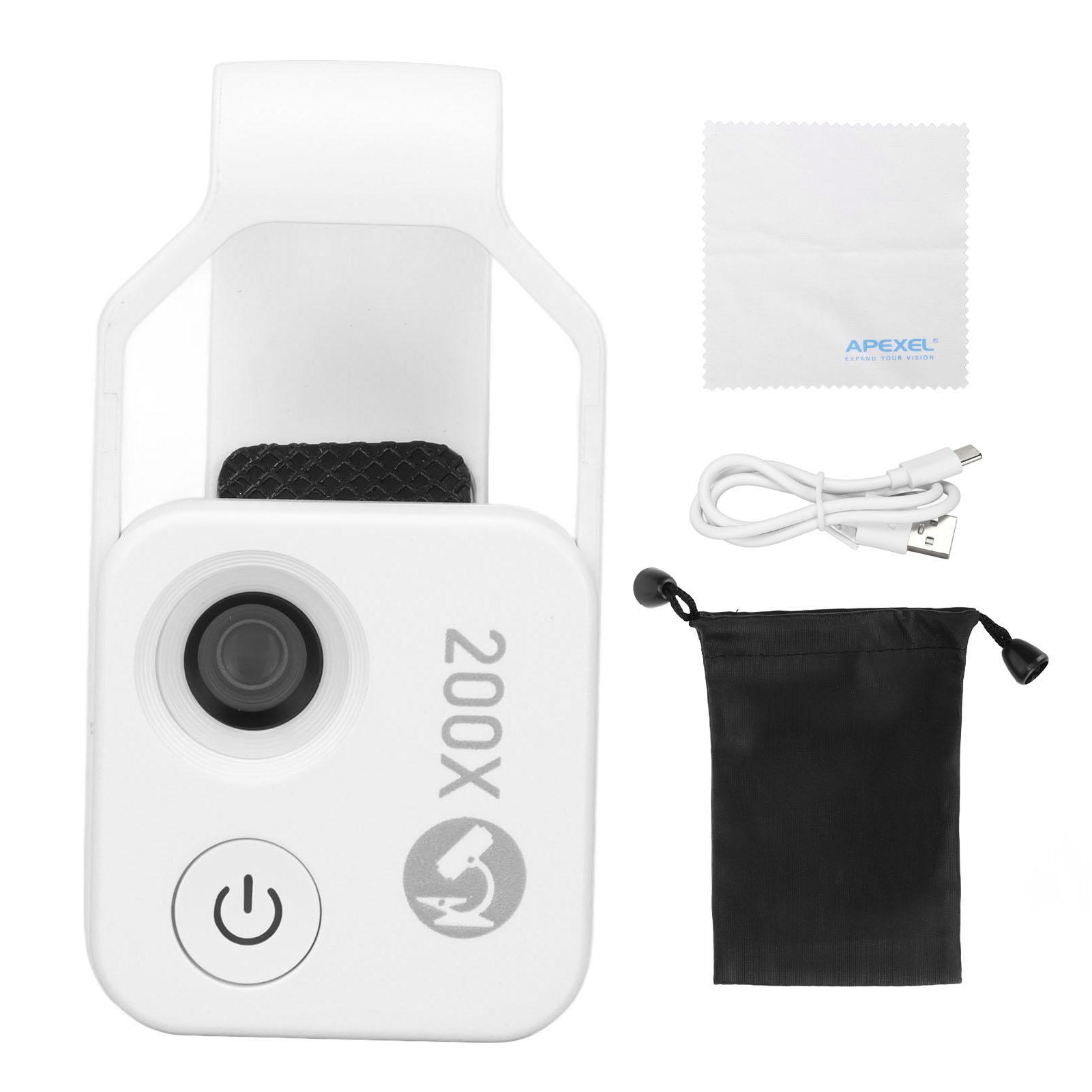 

200-кратный зум телефона мини карманный микроскоп с CPL линзой светодиодной подсветкой внешняя линза для мобильного телефона портативный микроскоп для телефона камера белый