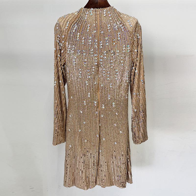 High Street Fashion 2026 Early Spring: Embellished Beaded Rhinestone Stretch Dress