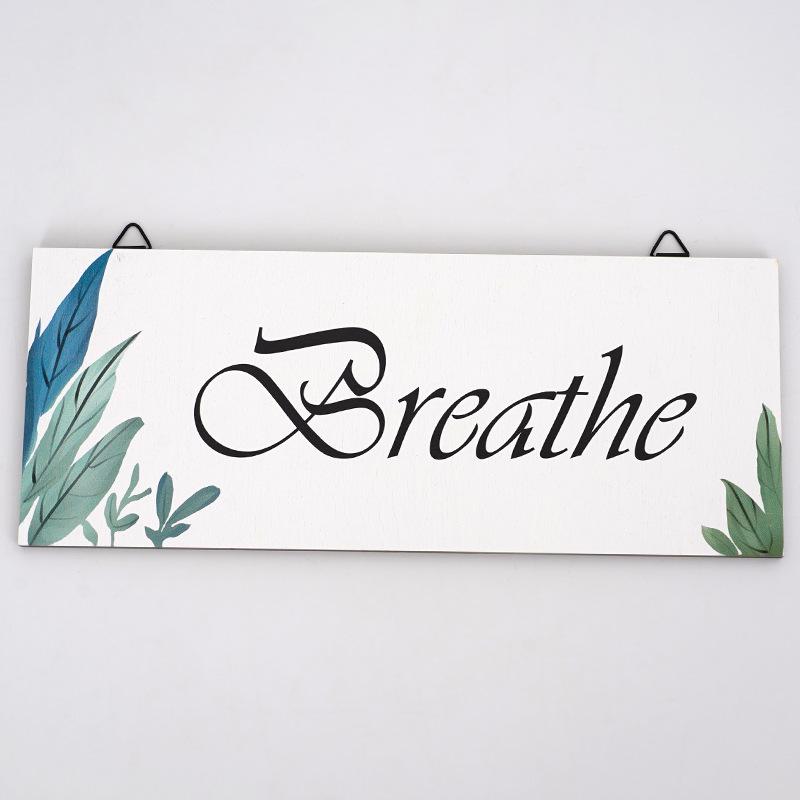 Set of Four Wooden Motivational Wall Hanging Ornaments: Decorative Plaques for Home Décor