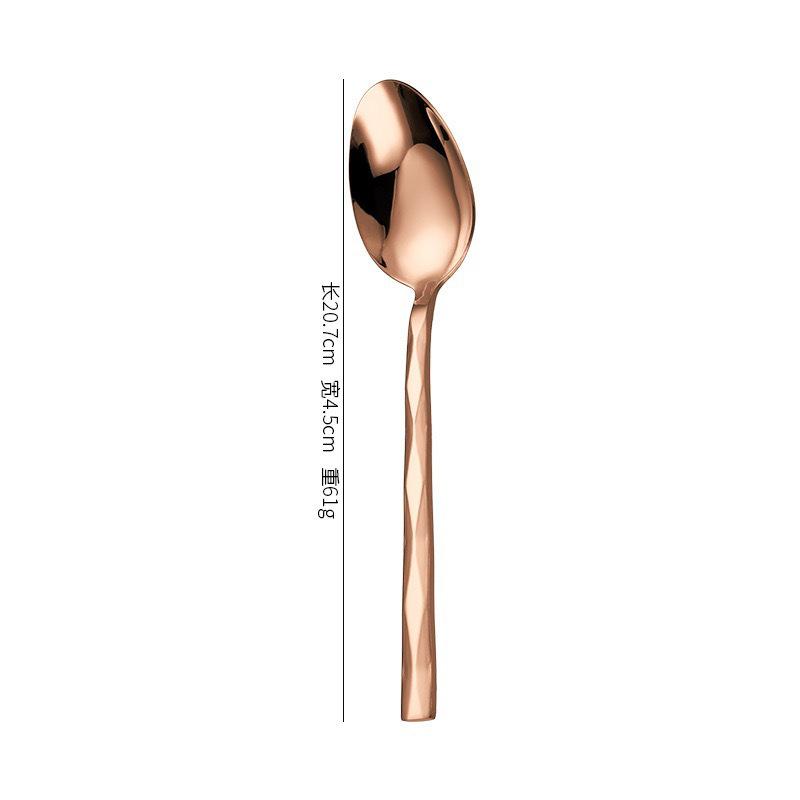 410 Stainless Steel Diamond Handle 5-Piece Tableware Set: Knife, Fork, Spoon for Steak/Western Food in Gift Box