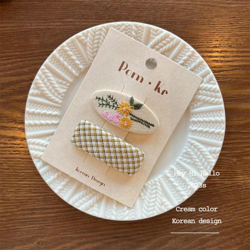 Plaid & Solid Color Korean Hair Bows - Girls' BB Clips and Hairpins