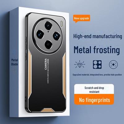 Neues Vivo X100 Pro-Objektiv, All-Inclusive-Anti-Fall-Schutzhülle aus mattiertem Metall für die X100-Handyhülle und X90s.