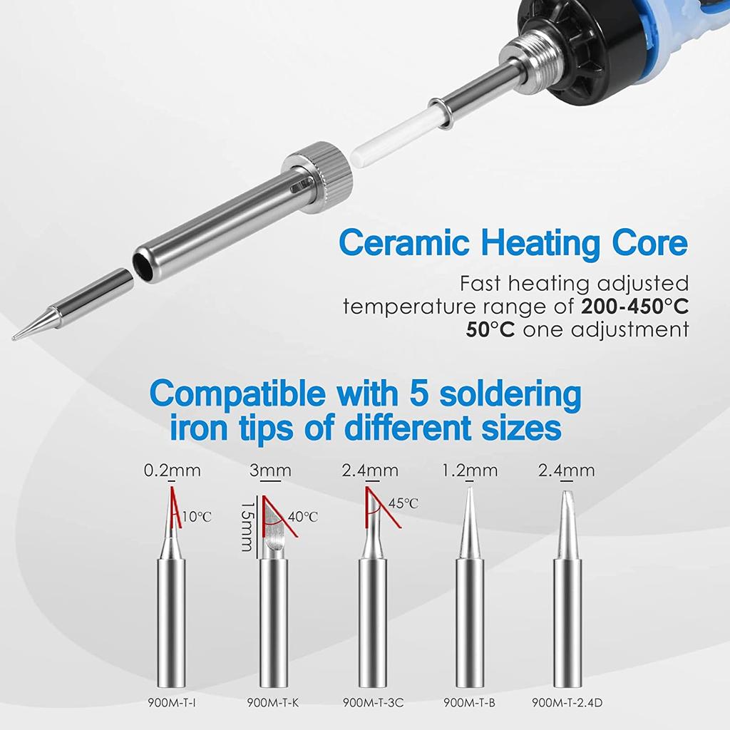 Pyrography Pen Kit Soldering Iron Kit, Wood Burning Kit 80W with Adjustable Temperature 200~450℃, DIY Tool Set