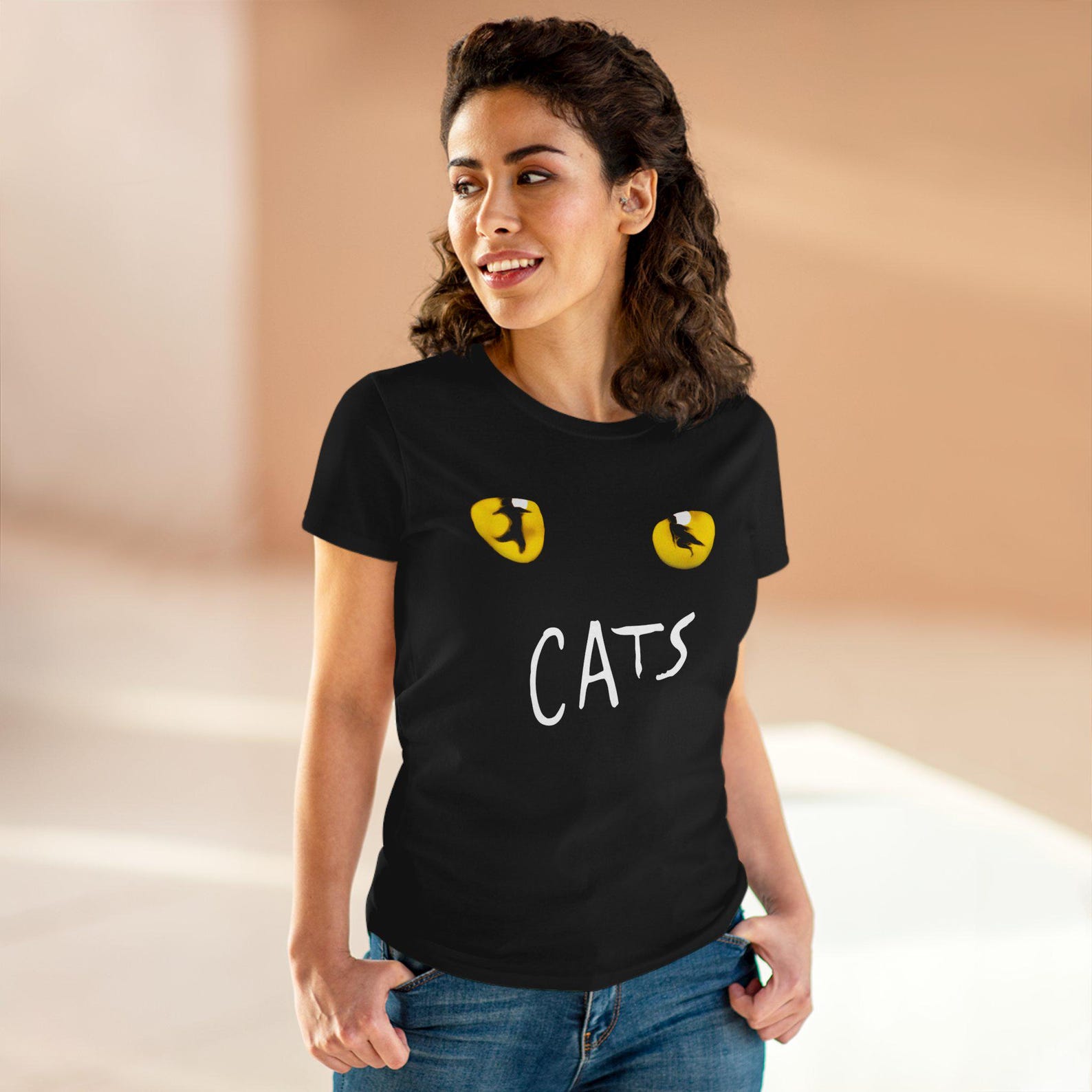 Cats Broadway Musical Show Symbol Women s Navy Black T-Shirt Size S to 3XL M