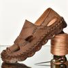 Herren Strandschuhe Sommer neue Mode hohle Sandalen atmungsaktives Leder Freizeitschuhe Herren trendige Lochsandalen Herren