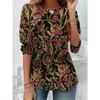 Women's T Shirt Print Floral Graphic Plants Stylish Classic Modern Long Sleeve Crew Neck Long Tops