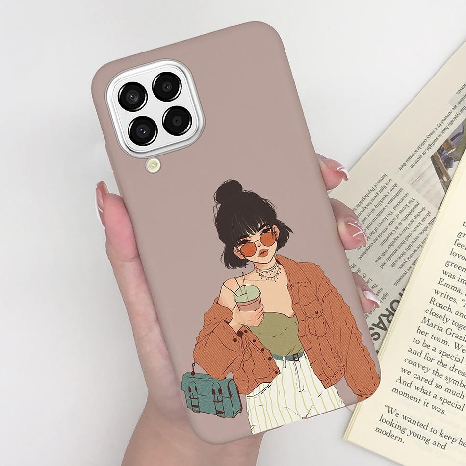 For Samsung Galaxy M33 5G Case Heart Cartoon Silicone Matte Shockproof Phone Cover For SamsungM33 GalaxyM33 M 33 Funda Shell TPU
