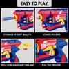 Soft Kids Bullet Toy Gun Dart Blaster 6-Dart Storage Backup  Outdoor Shooting Game Toys Toy Foam Blaster Xmas Birthday Gifts